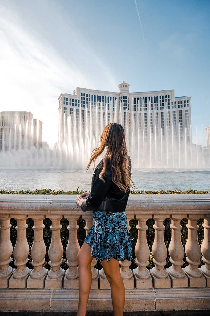 Đài phun nước Bellagio là địa điểm nổi bật ở đại lộ Las Vegas Mỹ