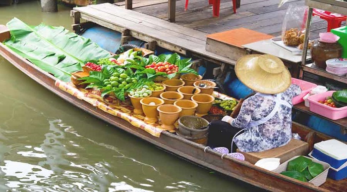 Chợ nổi Taling Chan ở Bangkok không quá đông khách du lịch
