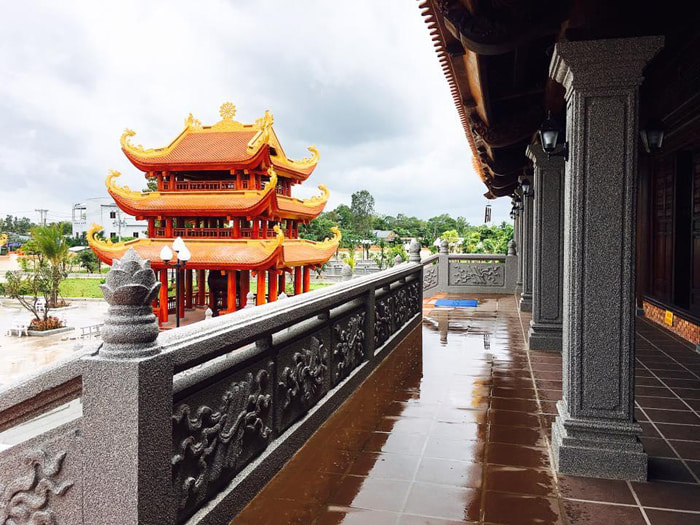 Visit Truc Lam Zen Monastery in Hau Giang - bright red brick color