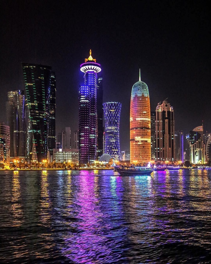 Ngắm đường chân trời Doha-  -cuộc sống về đêm ở Doha