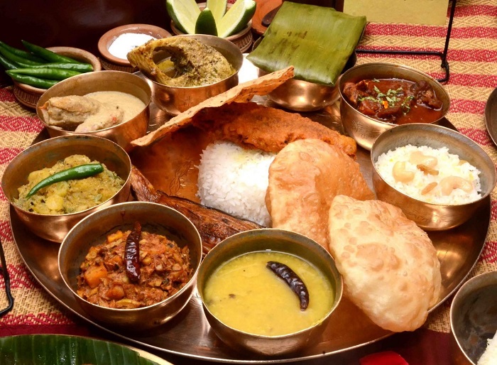 Bengali Thali món thali Ấn Độ