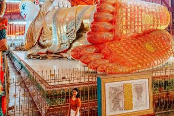 Hành hương đến chùa Chaukhtatgyi Myanmar chiêm ngưỡng tượng Phật nằm vĩ đại