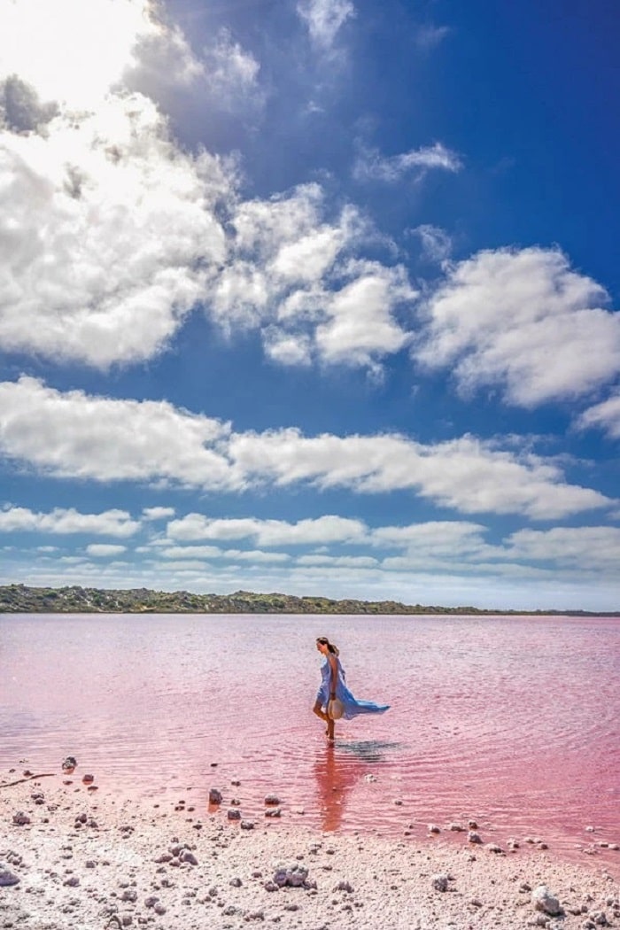 Màu nước ở hồ Hillier Úc