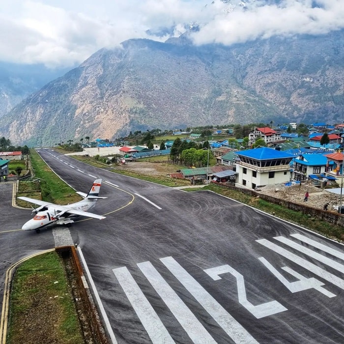 Sân bay Lukla ở thị trấn Lukla Nepal