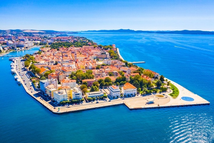 Thành phố Zadar Croatia chụp từ trên cao