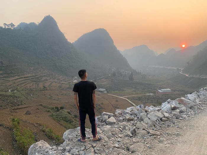 Ta Lung Commune, Ha Giang in a sunset