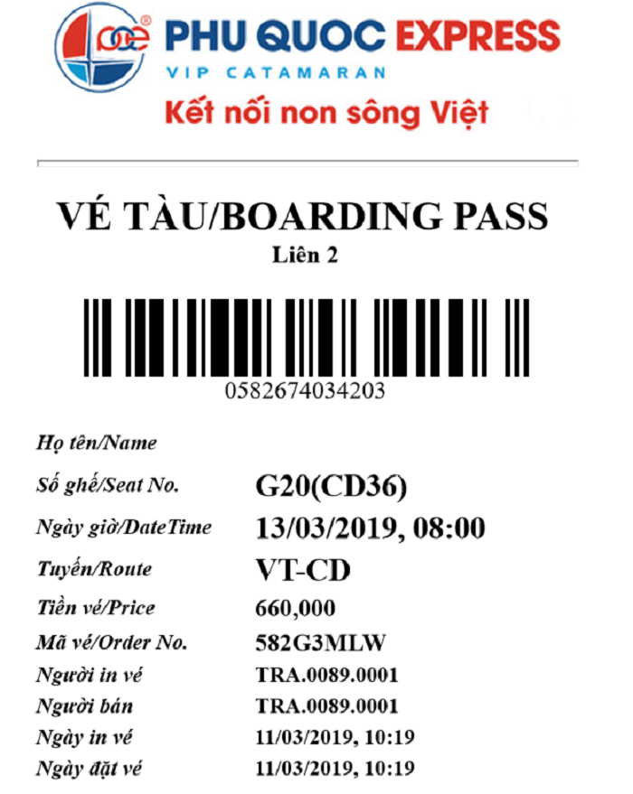 giá vé tàu cao tốc Sài Gòn Côn Đảo 