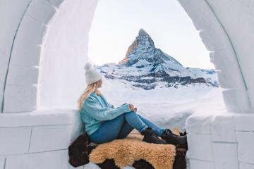 Phong cảnh ngoạn mục của khu trượt tuyết Zermatt trên dãy Alps Thụy Sĩ