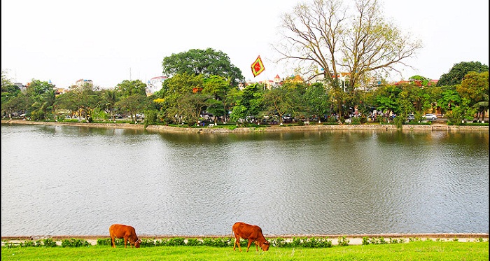 Say đắm vẻ đẹp bình yên tại hồ Bán Nguyệt Hưng Yên