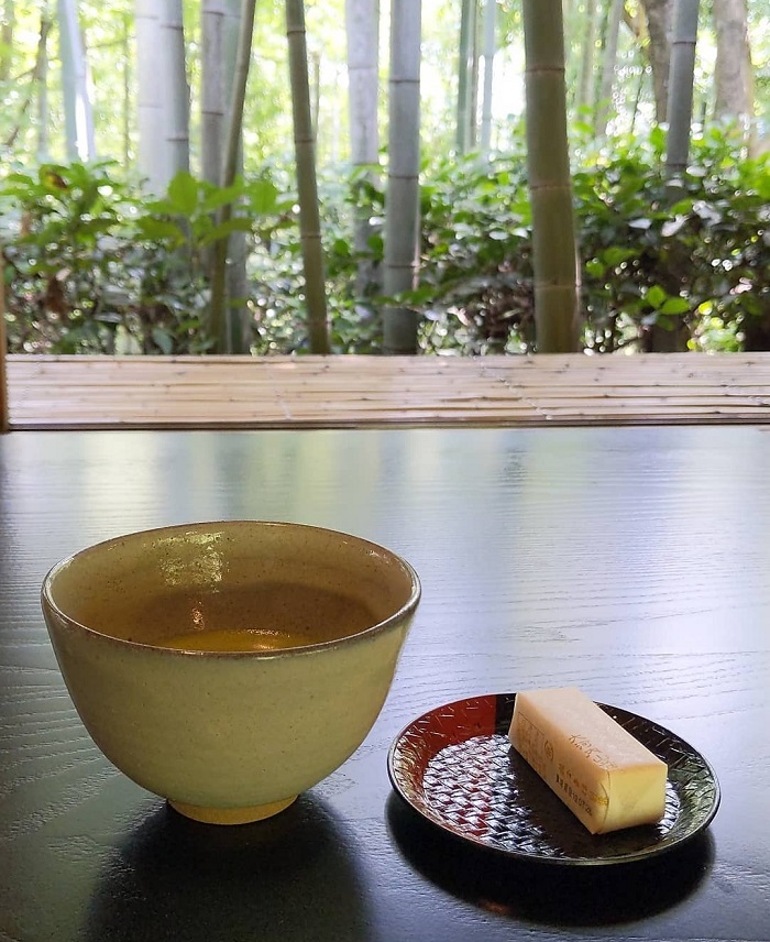 Matcha tea and cake included in the admission ticket - Arashiyama Bamboo Forest