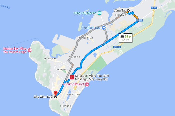  cách di chuyển tới chợ Xóm Lưới Vũng Tàu 