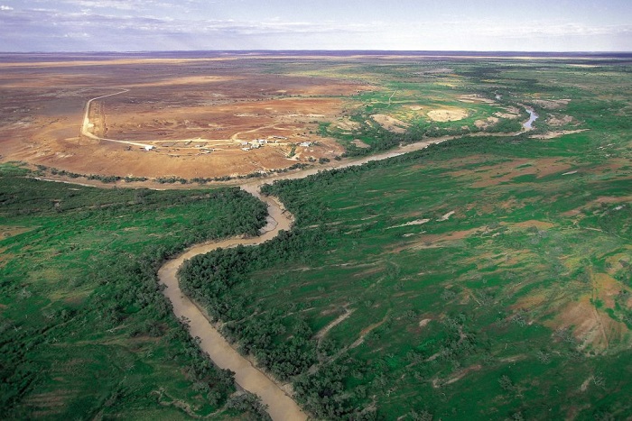 Cảnh từ trên không của sông Diamantina - những điều thú vị ở Queensland