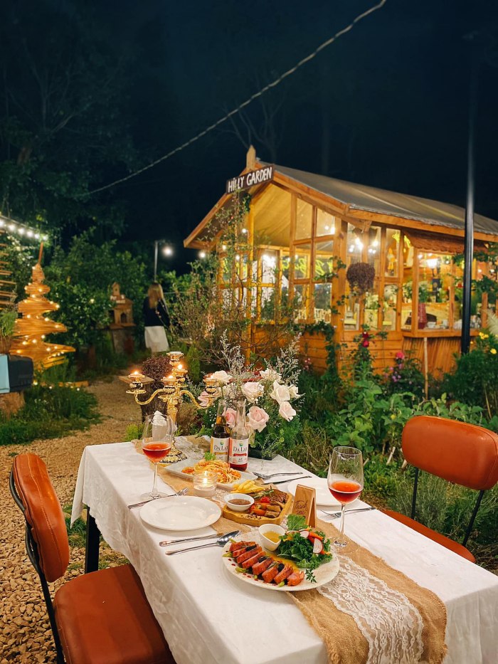 Những quán ăn ngoài trời ở Đà Lạt  không gian Hilly Garden Dalat