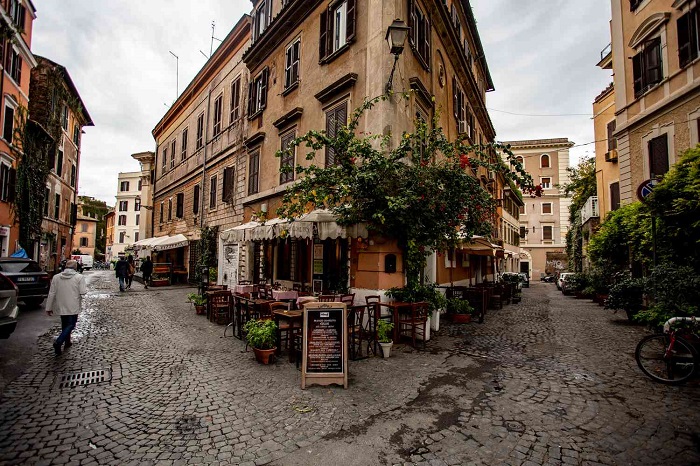 Khu vực phố cổ Trastevere  Sông Tiber Rome