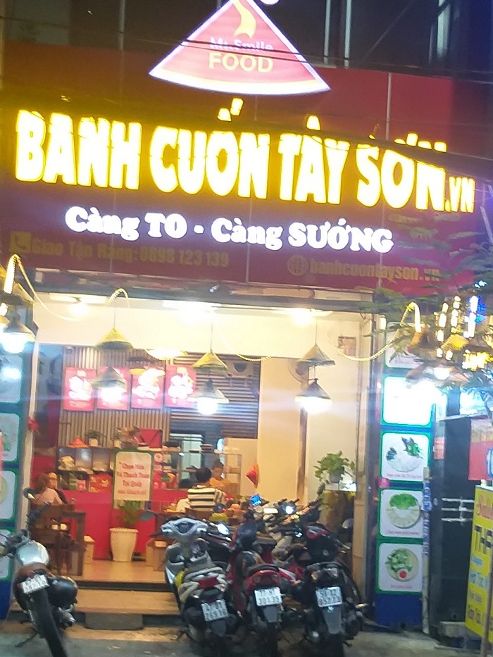 Các quán ăn ngon đường Lê Văn Thọ  - quán bánh cuốn Sơn Tây
