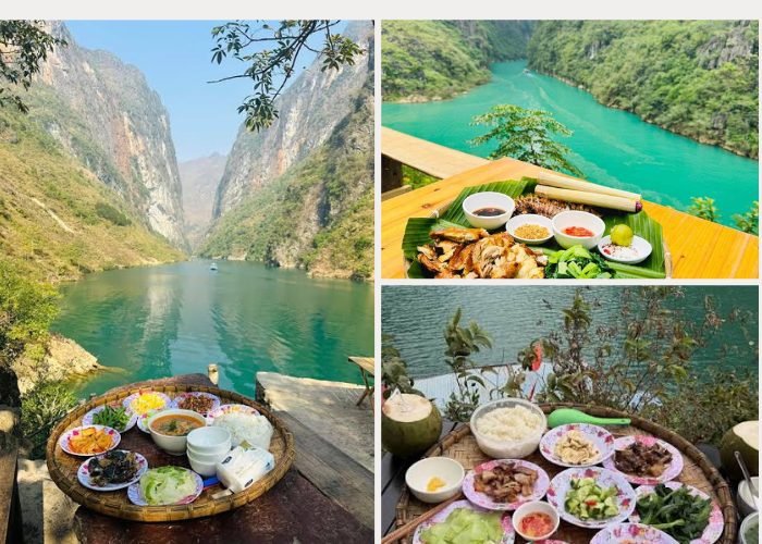 View thưởng thức ẩm thực Hà Giang siêu đắt đỏ, ở hẻm vực Tu Sản - Ảnh: Internet