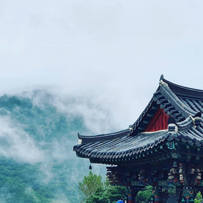 mây núi bao quanh đền Yugasa - điểm tham quan nổi tiếng ở Daegu