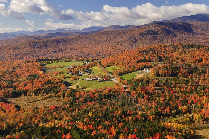 khung cảnh mùa thu nước Mỹ ở Vermont