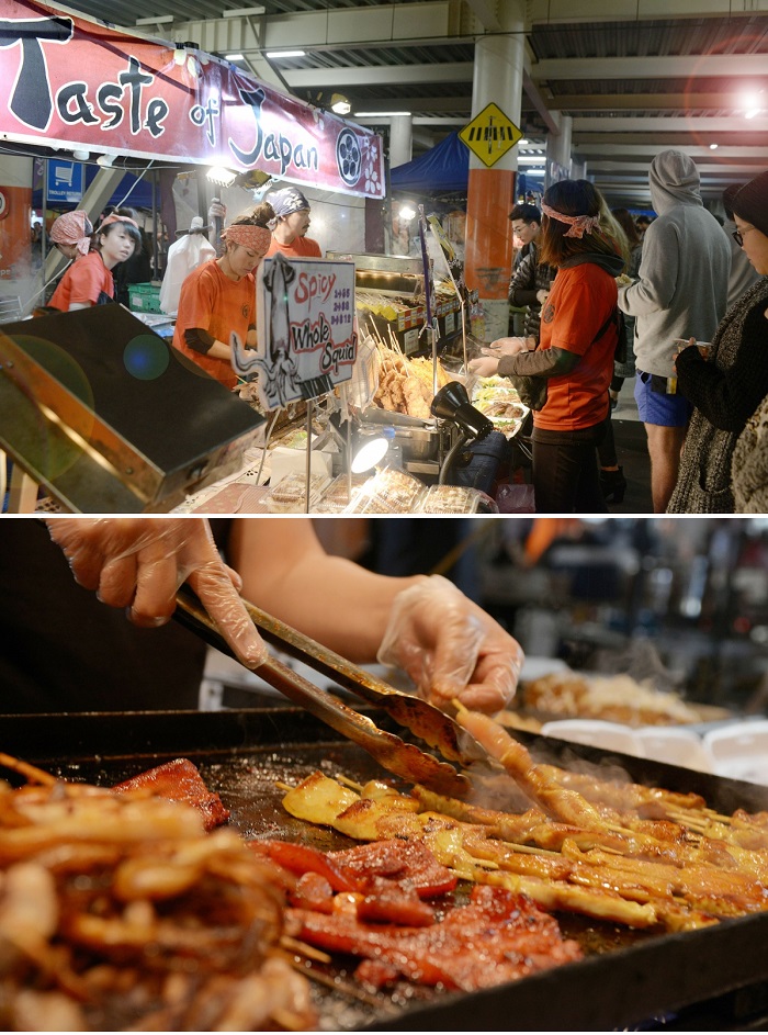 Quầy hàng Nhật - Thái trong chợ đêm Auckland - chợ ẩm thực đường phố Auckland