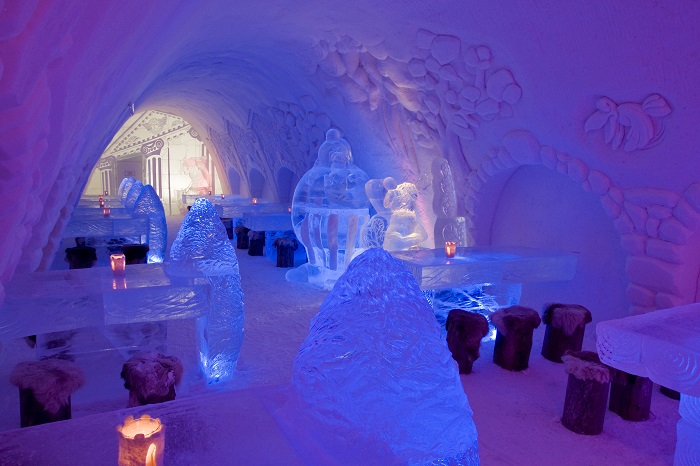 Bên trong nhà hàng lâu đài Tuyết ở Phần Lan. - nhà hàng độc đáo nhất thế giới
