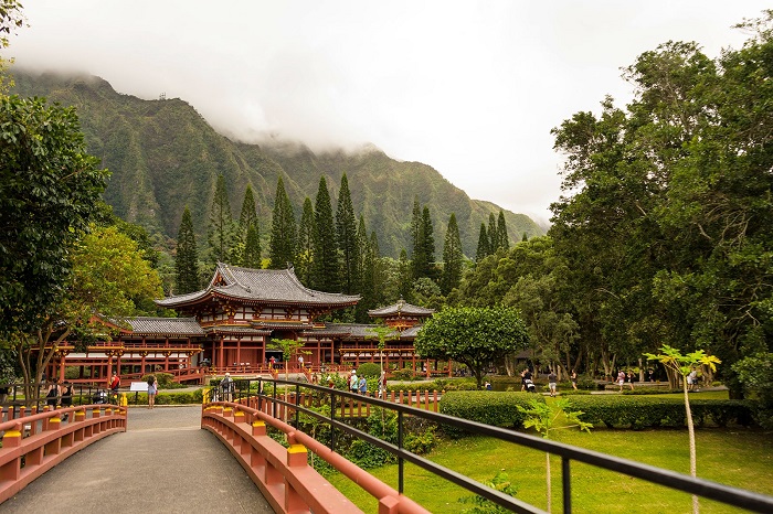 Ngôi đền mô phỏng này để kỷ niệm mối quan hệ văn hóa giữa Nhật Bản và Hawaii - Công viên Tưởng niệm Thung lũng Đền thờ
