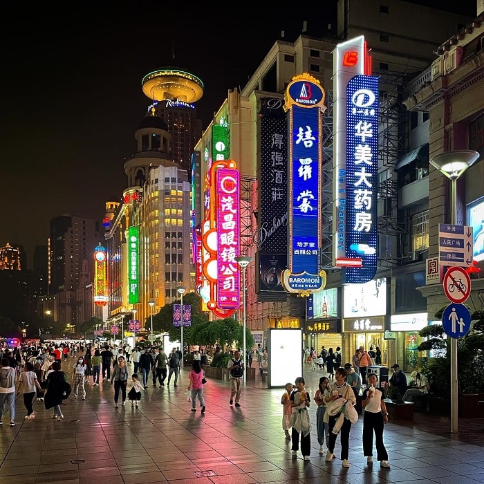 Phố Nam Kinh Thượng Hải ban đêm