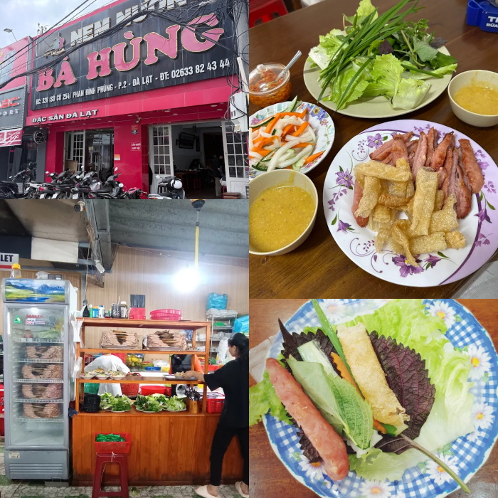 quán nem nướng ngon ở Đà Lạt Bà Hùng