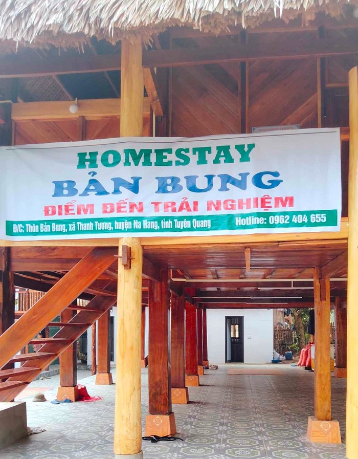 Bản Bung Tuyên Quang có homestay cho du khách lưu trú