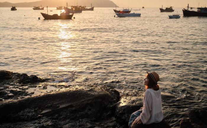 Làng chài Phước Đồng Ô Loan hoàng hôn