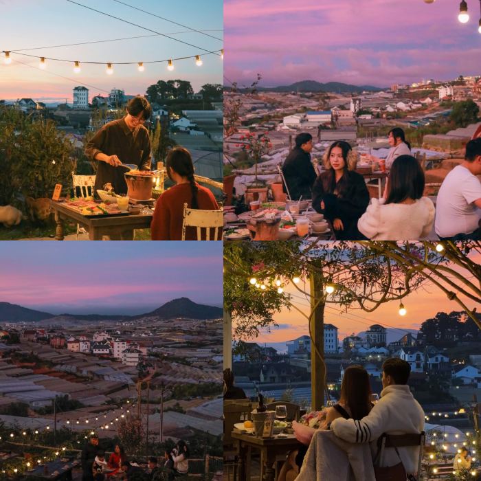 nhà hàng ngắm hoàng hôn Đà Lạt  Nhà hàng Túi Mơ To Garden Restaurant