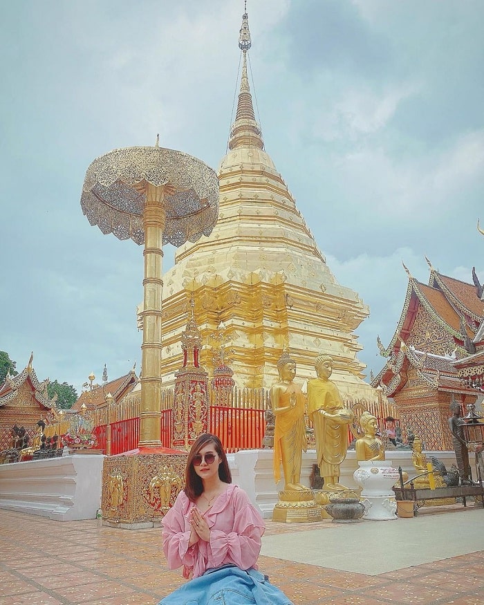 bảo tháp vàng - công trình đặc biệt tại chùa Wat Doi Suthep