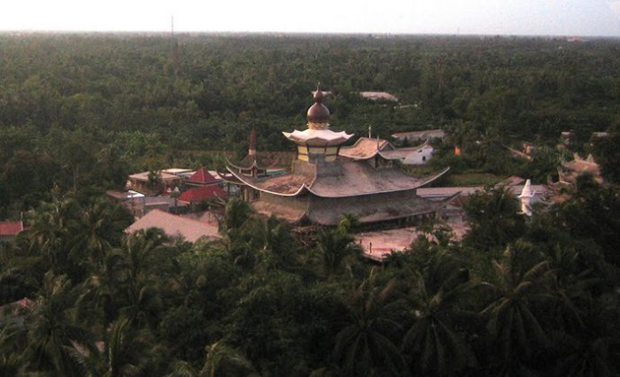Những ngôi chùa đẹp ở Vĩnh Long nổi tiếng - Chùa Bồ Đề nhìn từ trên cao