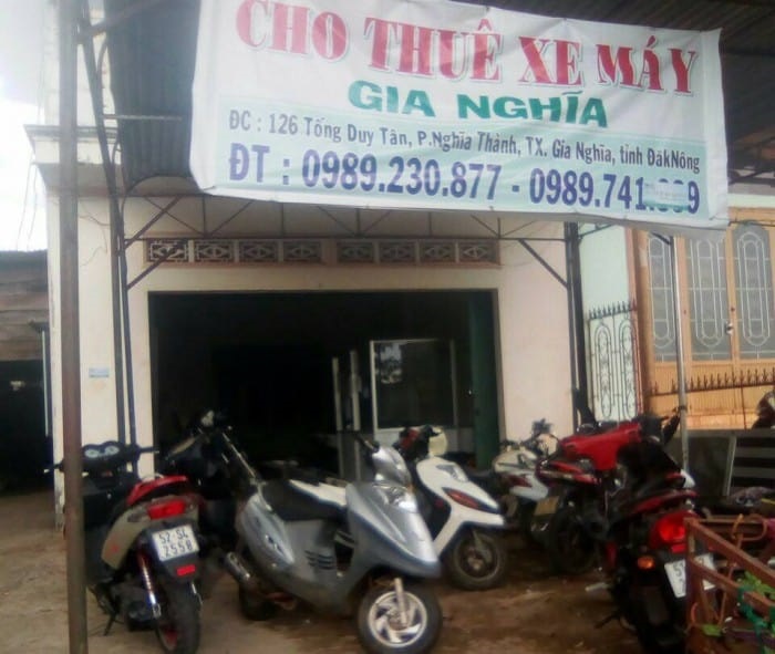 Motorbike rental shop Gia Nghia - Address for motorbike rental in Dak Nong