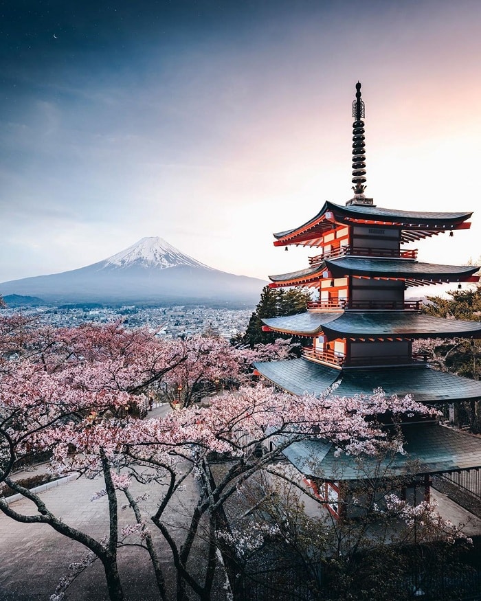Vẻ đẹp của chùa Chureito Nhật Bản