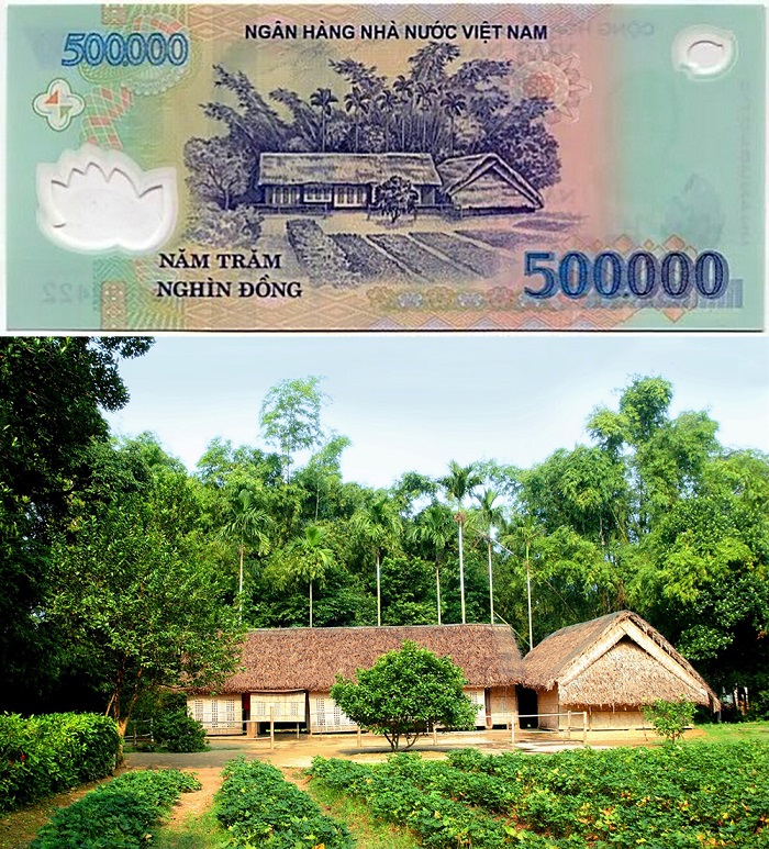 làng Sen quê Bác - địa danh in trên đồng tiền Việt Nam 500,000đ