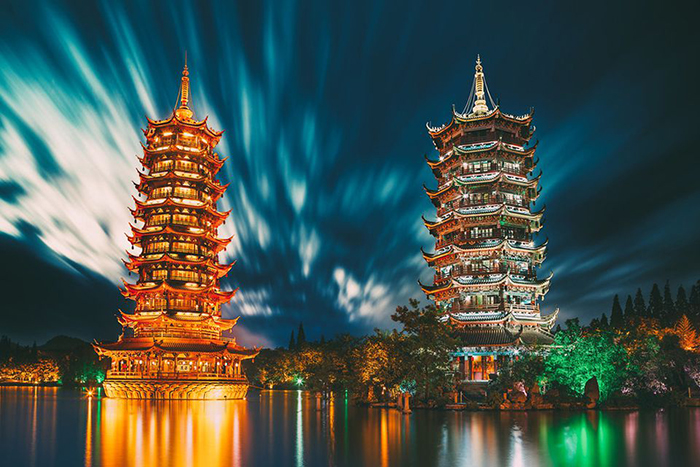 14 địa điểm du lịch Quế Lâm - Nhật Nguyệt song tháp