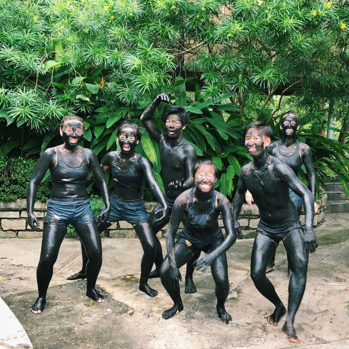 The secret to visiting Binh Chau hot spring - Mud bathing is an interesting activity