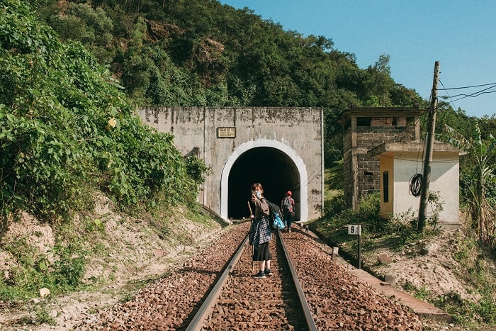 Go through the train tunnel. Van Village in Da Nang