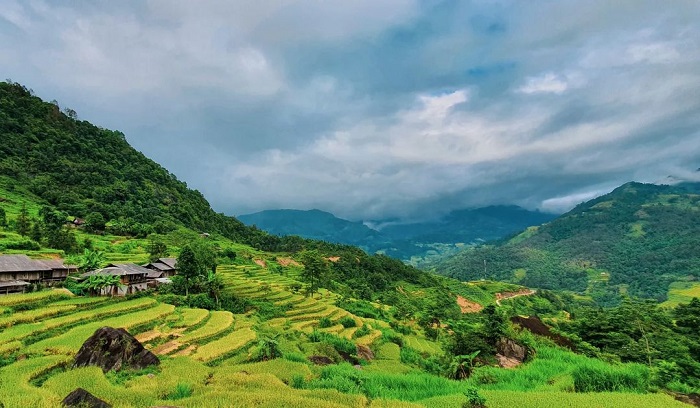 Find the coordinates of the ancient rock field of Nam Dan Ha Giang