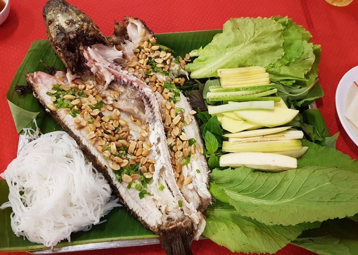 Delicious grilled snakehead fish restaurant in Ca Mau
