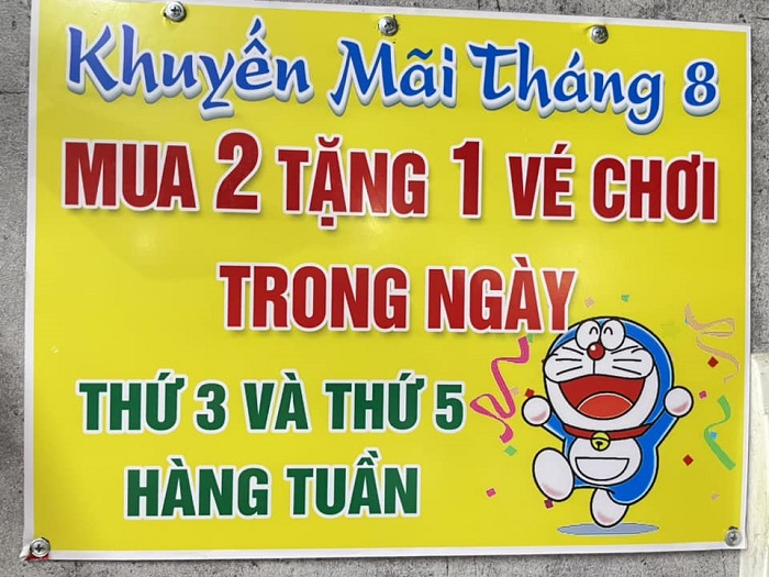 Giá vé tại khu vui chơi Doraemon Tây Ninh 