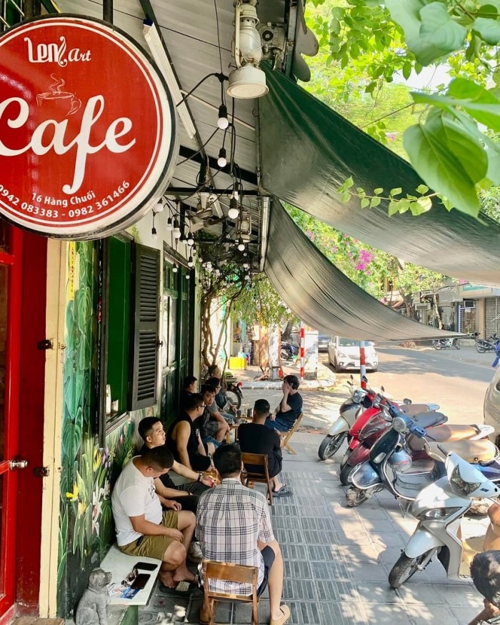 quán cafe muối ở Hà Nội - Len's Art