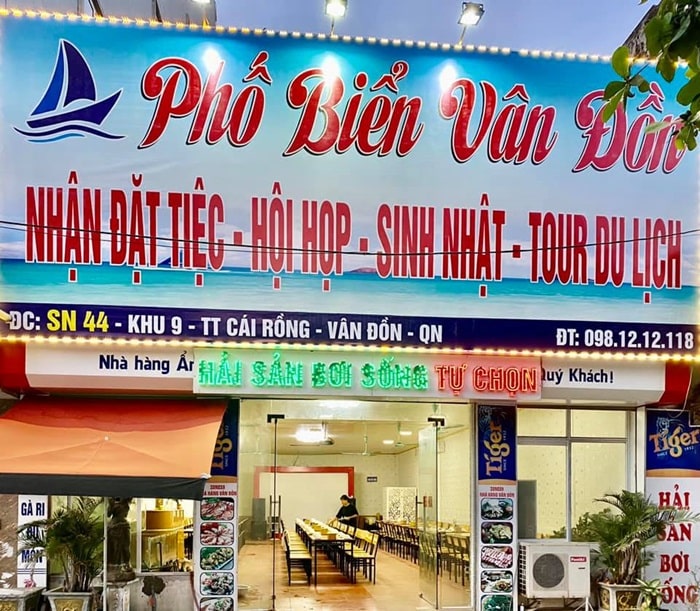 quán ăn ngon gần sân bay Vân Đồn - Nhà hàng Phố Biển