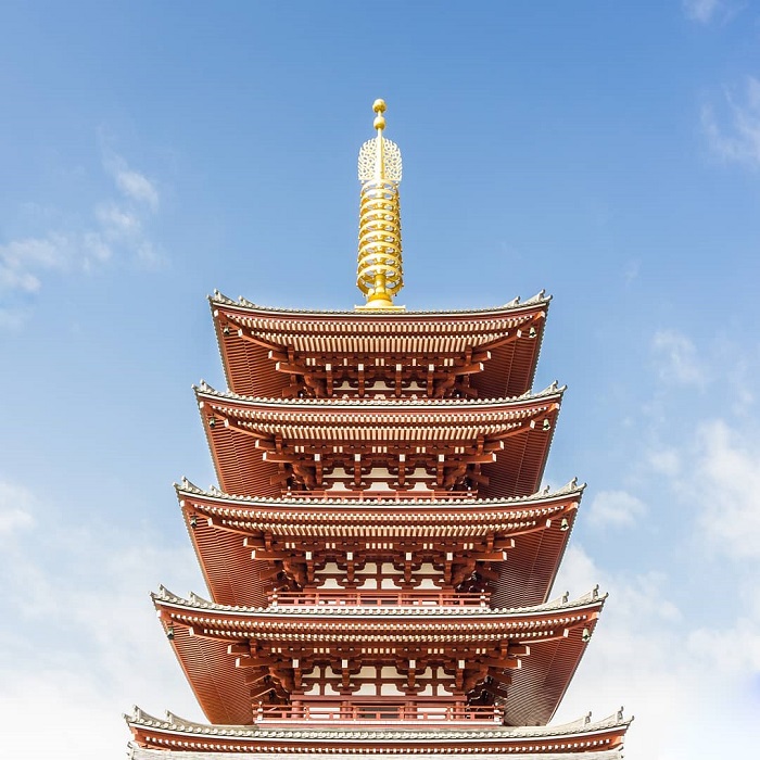 tham quan chùa Sensoji - đỉnh tháp 5 tầng