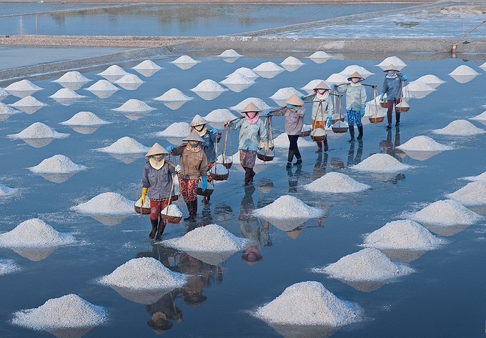 Cánh đồng muối Đầm Vua - một trong những cánh đồng muối ở Ninh Thuận độc đáo 