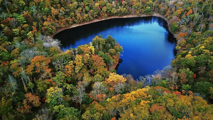 Vẻ đẹp của hồ trái tim Toyoni Nhật Bản