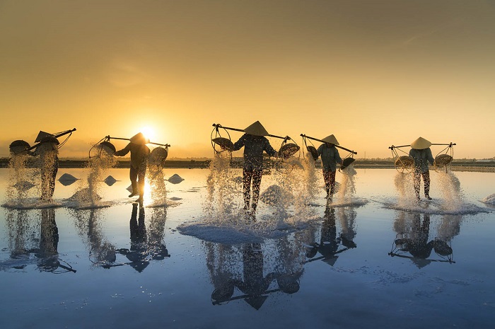 Cánh đồng muối Cà Ná - một trong những cánh đồng muối ở Ninh Thuận nổi tiếng 