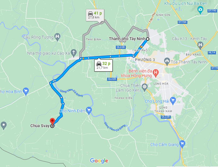 Cách di chuyển tới chùa Svay Tây Ninh 