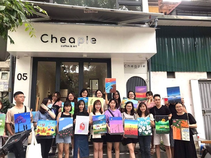 quán cafe vẽ tranh ở Hà Nội - Cheapieart