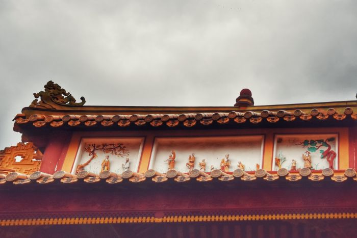 Pattern of Chieu Ung temple, a Chinese building in Hue  